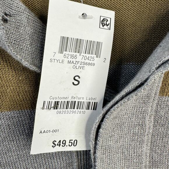 And Now This Mens Sweater Size Small Gray Green Striped Pullover Knit Collared - Picture 5 of 10